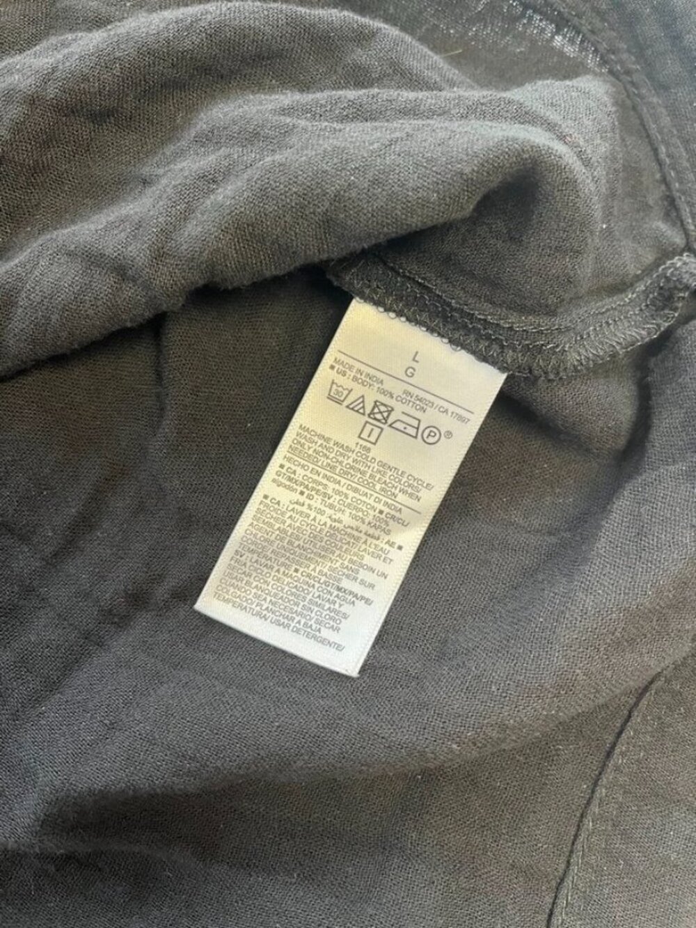 Old Navy Black Gauze Dolman Sleeve Button Front Blouse Large NWT - Picture 8 of 12